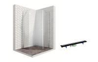 Душевой уголок Ambassador Diamond 12011112L-PR3, пятиугольный, линейный трап, 100х100