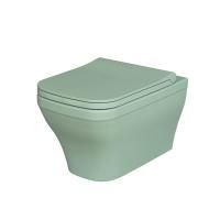 Унитаз Ambassador Benefit 203T21001R (535х340х360) мятный матовый, подвесной безободковый с тонкой крышкой