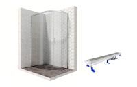 Душевой уголок Ambassador Queen 11011103L-ST3, полукруглый, линейный трап, 120х80