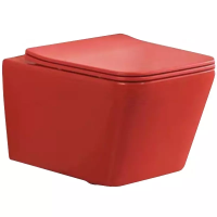 Унитаз подвесной, красный матовый (сиденье микролифт) SantiLine SL-5007MR