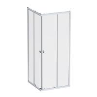 W87G-403-8080-MT Sunny Душевое ограждение AM.PM квадратное, раздвижн двери 80x80 серебро,стекло прозрачное