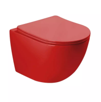 Унитаз подвесной, красный матовый (сиденье микролифт) SantiLine SL-5005MR