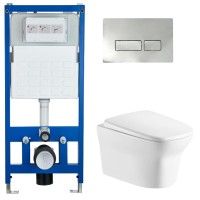 Комплект № 2: CR555 + CR02CH с Унитазом AMI Aria подвесной безободковый Cerutti SPA CT8780