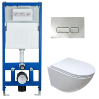 Комплект № 2: CR555 + CR02CH с Унитазом SELLA Aria подвесной безободковый Cerutti SPA CT7183
