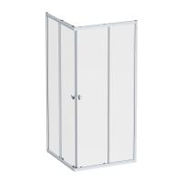 W87G-403-9090-MT Sunny Душевое ограждение AM.PM квадратное, раздвижн двери 90x90 серебро,стекло прозрачное