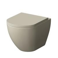 Унитаз Grossman GR-4455BEMS (485х360х375) бежевый матовый подвесной безободковый с тонкой крышкой