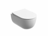 Подвесной унитаз Ceramicanova Modena  Rimless (цвет Белый Матовый) , глубокий смыв, с крепежом для полностью скрытого монтажа,  ультратонким сидением и крышкой с функцией плавного закрытия, дюропласт CN6063MW