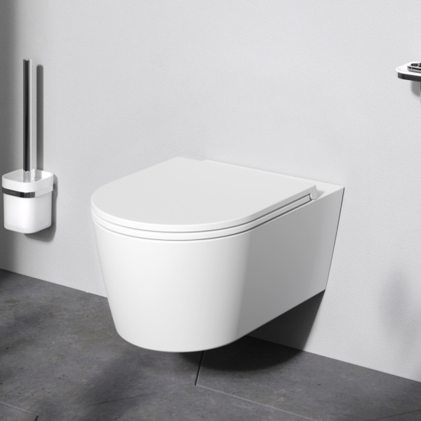 C8F1701MWSC Func Подвесной унитаз AM.PM 54 см FlashClean с сиденьем микролифт, бел мат
