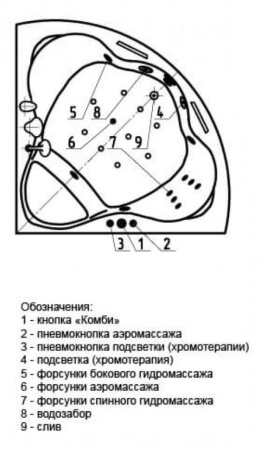 Акриловая ванна Aquatek Галатея 135x135 GAL135-0000022, с фронтальным экраном