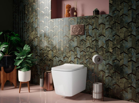 Подвесной унитаз Ceramicanova Cubic Rimless, глубокий смыв, с крепежом для полностью скрытого монтажа, ультратонким сидением и крышкой с функцией плавного закрытия CN1806