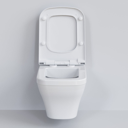 Унитаз Ambassador Benefit 203T20001R (535х340х360) белый, подвесной безободковый с тонкой крышкой