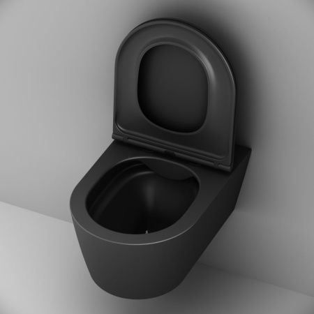 C8F1701MBSC Func Подвесной унитаз AM.PM 54 см FlashClean с сиденьем микролифт, черн мат