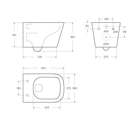 Унитаз подвесной безободковый BelBagno ARDENTE-C, черный BB3202CHR-MB/BB3202SC-MB