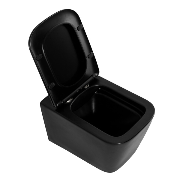 Унитаз подвесной безободковый BelBagno ARDENTE-C, черный BB3202CHR-MB/BB3202SC-MB