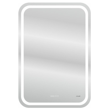 Зеркало Cersanit LED 050 design pro 55x80 с подсветкой хол. тепл. cвет часы с антизапотеванием прямоугольное, KN-LU-LED050*55-p-Os
