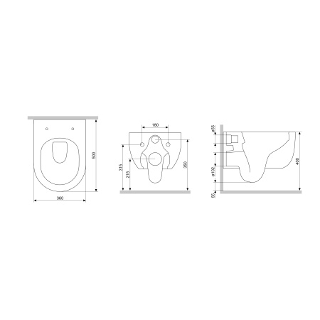 DX36C1701SC Scandinavian Pure Подвесной унитаз Damixa без ободка с сиденьем микролифт