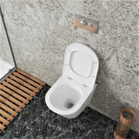 Унитаз подвесной безободковый Bauedge Nimb BK0001, белый