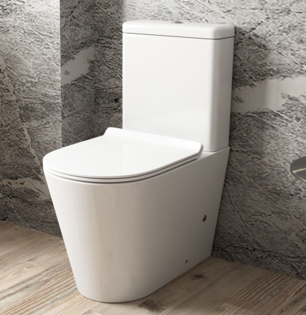 Унитаз напольный безободковый Bauedge Nimb NK0001-PRO, белый