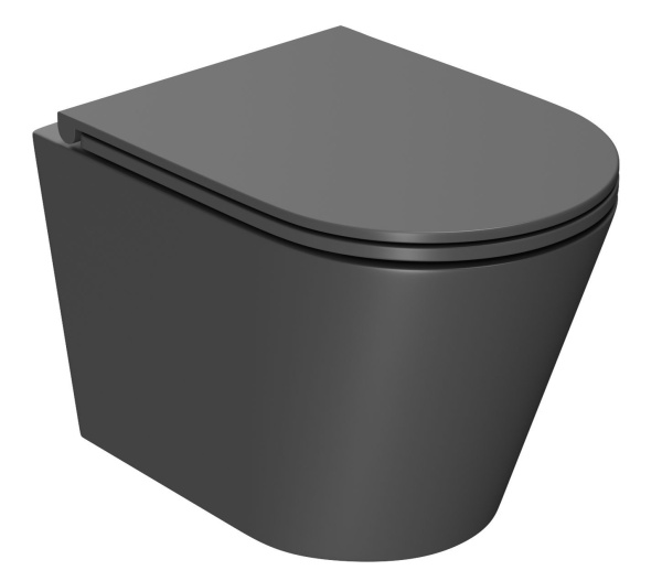 Унитаз подвесной безободковый Bauedge Nimb BK0002DG, темно-серый