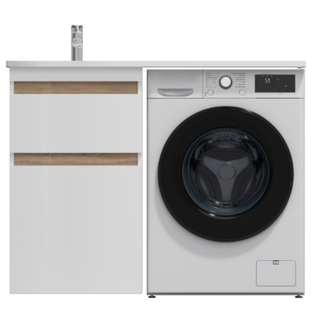 M85AFSX0602WG X-Joy База под столешницу для стиральной машины, напольная, 60 см, 2 ящика, белый глянец