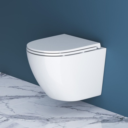 Унитаз подвесной безободковый BelBagno SFERA-R BB046CHR/BB870SC