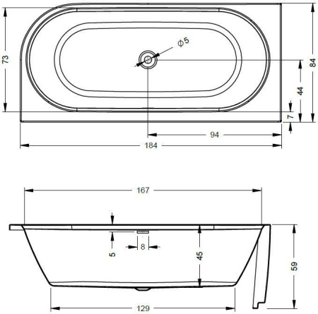 Акриловая ванна Riho Desire 184x84 R BD0500500000000
