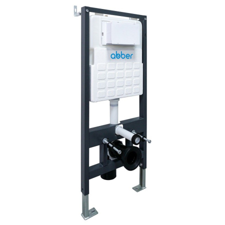 Комплект подвесной унитаз ABBER Rechteck AC1201 белый с инсталляцией AC0105 и кнопкой AC0120 хром