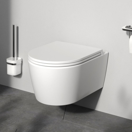 C8F1700MWSC Func Подвесной унитаз AM.PM 49 см FlashClean с сиденьем микролифт, бел мат