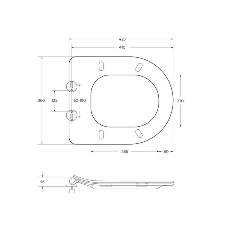LOTO Чаша унитаза подвесного c креплением и сиденьем дюропласт soft close BB070CHR/SC