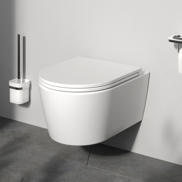 C8F1700MWSC Func Подвесной унитаз AM.PM 49 см FlashClean с сиденьем микролифт, бел мат