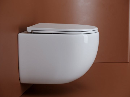 Подвесной унитаз Ceramicanova UP безободковый, смыв Торнадо, с крепежом для полностью скрытого монтажа, ультратонким сидением с функцией быстрого снятия и крышкой с функцией плавного закрытия, цвет белый CN4007