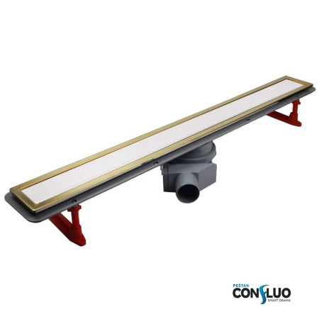 Душевой лоток Pestan Confluo Premium Line 300 White Glass Gold, 13100119