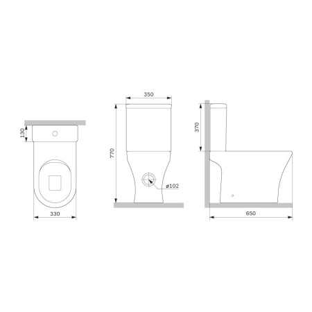 C748600SC Sense Унитаз-компакт AM.PM безободковый с сид микролифт