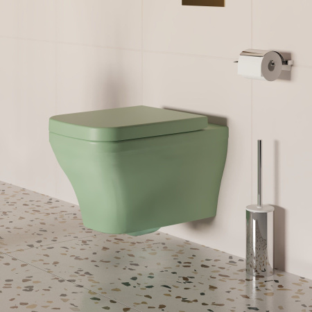 Унитаз Ambassador Benefit 203T21001R (535х340х360) мятный матовый, подвесной безободковый с толстой крышкой