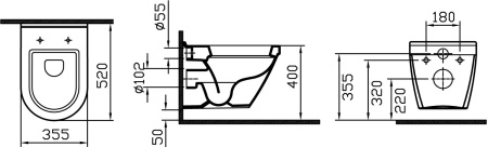 Унитаз подвесной VitrA S50 5318B003-0075 52 см