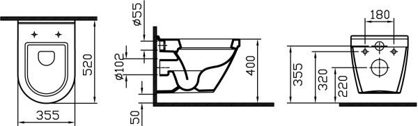 Унитаз подвесной VitrA S50 5318B003-0075 52 см