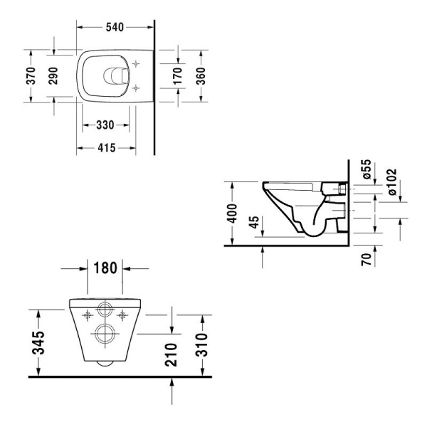 Унитаз подвесной Duravit DuraStyle 2551090000 rimless