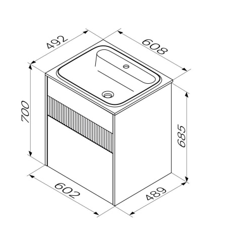 M8FFUX0602WM Func База под раковину AM.PM (push-to-open), 60 см, цвет белый матовый