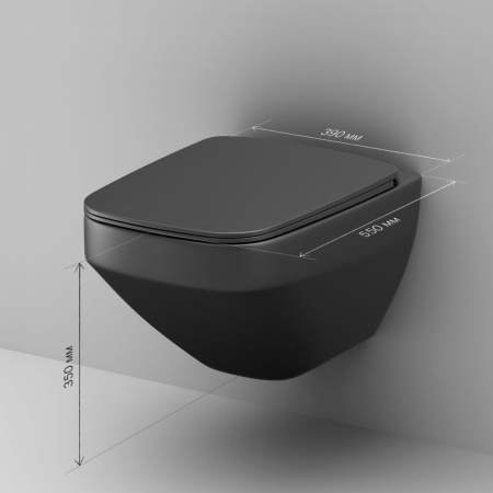 C50A1700MBSC Inspire V2.0 Подвесной унитаз AM.PM FlashClean с сиденьем микролифт, черн мат