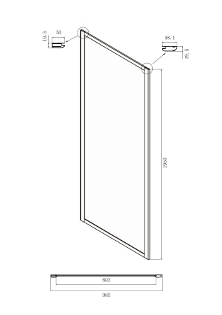 Боковая стенка Ambassador Forsa 100NX 1000x1950