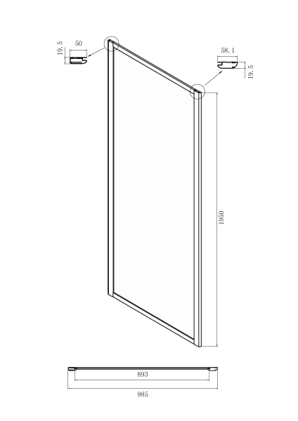 Боковая стенка Ambassador Forsa 100NX 1000x1950