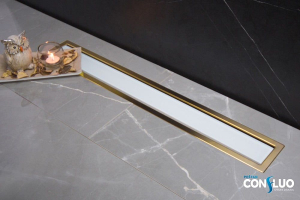 Душевой лоток Pestan Confluo Premium Line 850 White Glass Gold, 13100124