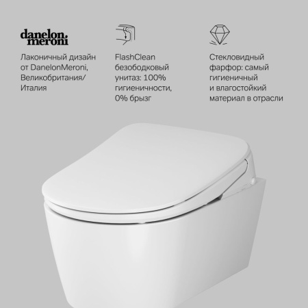 C8F1702SC Func Подвесной унитаз AM.PM FlashClean c эл крышкой-биде со скрытой подводкой