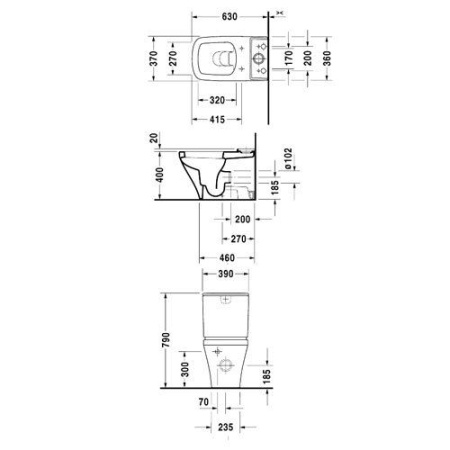 Унитаз напольный (чаша) Duravit DuraStyle 2155090000