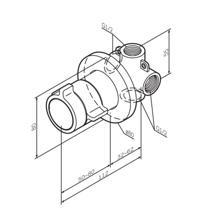 F85A65600 X-Joy Смеситель AM.PM встроенный с термостатом на 1 потребителя, хром