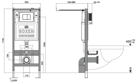 Комплект 6 в 1 RoxenBath StounFix Dual Fresh 868617 (состоит из: 710200, Velar 420300GM, 530110-01B)