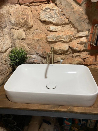 Накладная раковина Pestan Fluenta Round Washbasin 40008299 в комплекте с донным клапаном