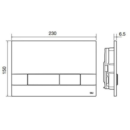 Панель механическая двойная Narrow OLIpure, пластик, хром глянцевый, OLI 148301
