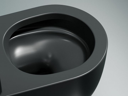 Подвесной унитаз Ceramicanova Modena  Rimless (цвет Темный Антрацит Матовый), глубокий смыв, с крепежом для полностью скрытого монтажа,  ультратонким сидением и крышкой с функцией плавного закрытия, дюропласт CN6063MDH