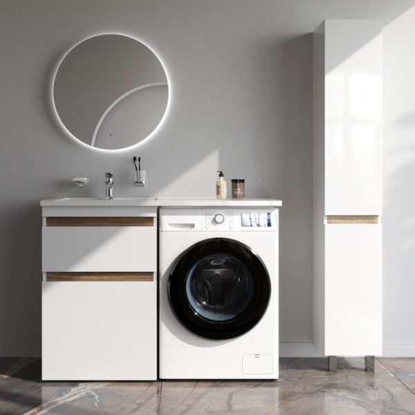 M85AFSX0602WG X-Joy База под столешницу для стиральной машины, напольная, 60 см, 2 ящика, белый глянец